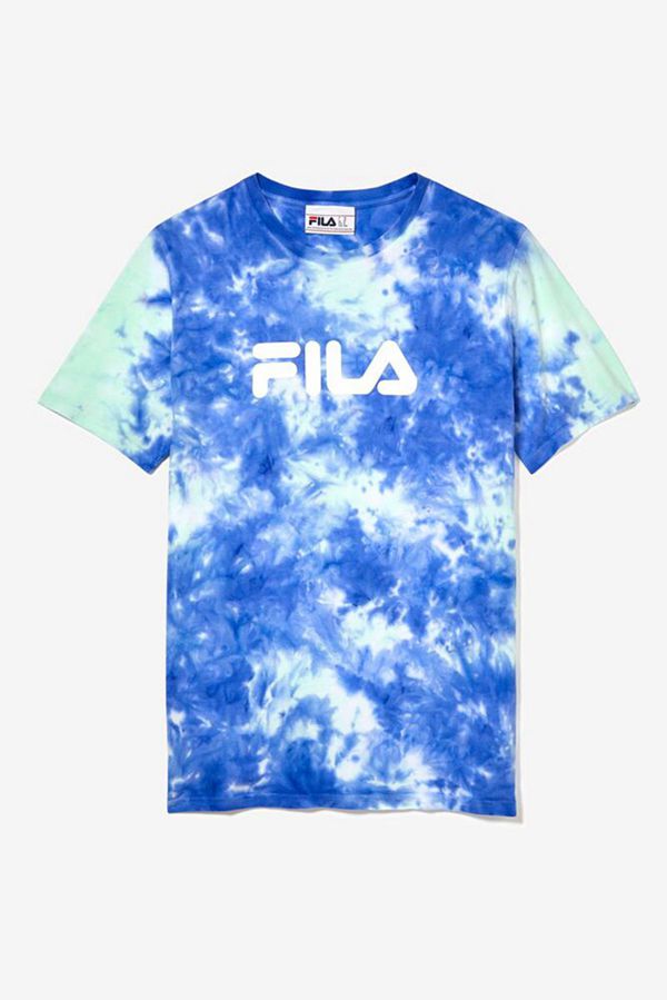 Camisetas Fila Hombre Azules / Verde / Blancas - Tie Dye - España 347195EBU